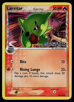 Pokemon Card - Larvitar Delta Species 73/113 Common Reverse Holo Stamped - Image 1