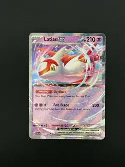 Latias EX 76/191 Pokemon TCG S&V Surging Sparks Holo Slight Defect Top of Card - Image 1