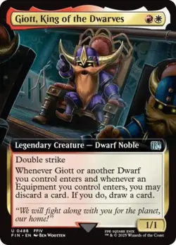 ~ Giott, King of the Dwarves (Extended Art) ~ NM ~ UB: FINAL FANTASY ~ MTG ~ - Image 1