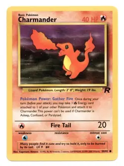 Charmander 50/82 Rocket Set WOTC Pokemon Card MP - Image 1