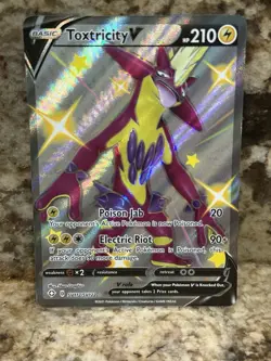 Toxtricity V SV112/SV122 Shining Fates Full Art Shiny Holo Rare Pokemon Card NM - Image 1