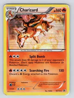 Charizard Holo Rare 19/113 Legendary Treasures Pokemon Card MP! - Image 3