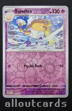 2024 Pokemon Stellar Crown Espathra Reverse Holo 069/142 NM/M - Image 1