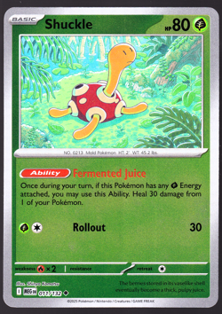 Shuckle Mega Evolution 011/132 Reverse Holo Pokemon TCG Card NM - Image 1