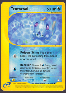 Tentacool 113/147 Aquapolis E Reader Pokemon TCG Card Japanese 2002 LP - Image 1