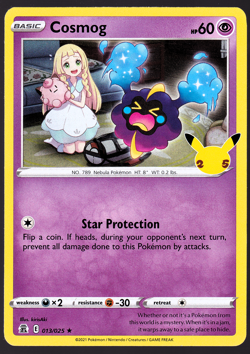 Cosmog 013/025 Celebrations 25th Holo Pokemon TCG Card LP - Image 1
