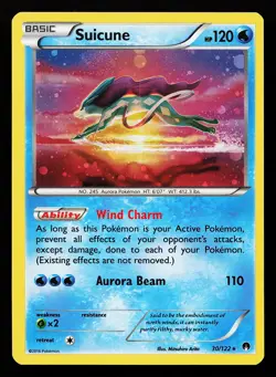 Suicune 30/122 Cosmos Holo HD SWIRL Rare BREAKpoint Pokemon Card - Image 1