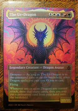 The Ur-Dragon FOIL (MISCUT) Proxy Playtest Card Custom Metal Psychedelic Neon - Image 1