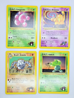 *NM* Vintage Gym Hero WOTC Pokemon Card Lot (4): Graveler, Drowzee, Oddish - Image 1