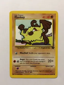 Pokemon Card Team Rocket Mankey 61/82 Excellent Condition - Image 1