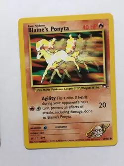 Pokemon Card Gym Heroes Blaine's Ponyta 63/132 Near Mint - Image 1