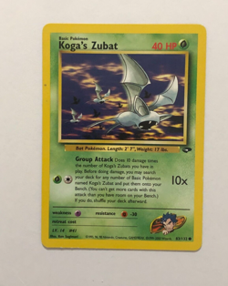 Pokemon Card Gym Challenge Koga's Zubat 83/132 Excellent Condition - Image 1