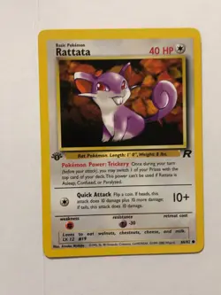 Pokemon Card 1st Edition Team Rocket Rattata 66/82 Excellent Condition - Image 1