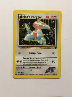 Pokemon Card Gym Challenge Sabrina's Porygon 98/132 Excellent Condition - Image 1