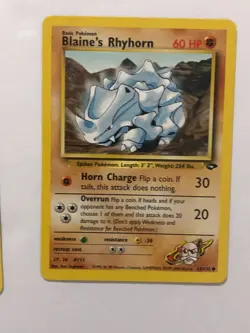 Pokemon Card Gym Challenge Blaine's Rhyhorn 65/132 Excellent Condition - Image 1