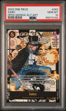 PSA 10 Sabo Kingdoms of Intrigue Manga Card #OP04-083 One Piece English Foil - Image 1