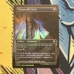 MTG / Whispersilk Cloak / LCC / #0119 / FOIL (Borderless) / Uncommon / NM - Image 1