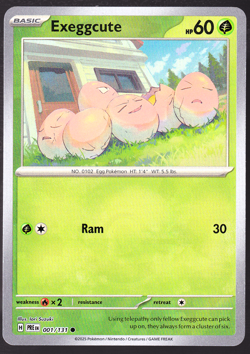 Exeggcute Prismatic Evolutions 001/131 Poke Ball Pokeball Holo Pokemon TCG NM - Image 1