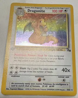 Pokemon TCG First Edition Fossil Dragonite Holo 4/62- DAMAGE - Image 4