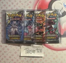 Pokemon Shining Legends Booster Pack Art Set Factory Sealed (4 Packs) - Image 1