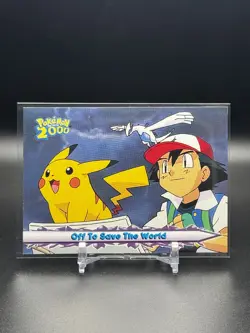 2000 POKEMON TOPPS THE MOVIE #48 OFF TO SAVE THE WORLD - NM - Image 1