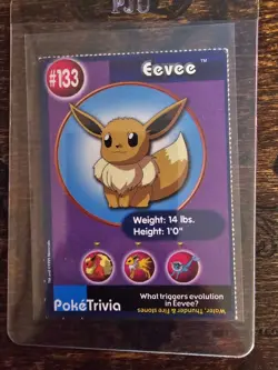 1999 Pokemon Burger King PokeTrivia Eevee - Image 1