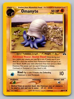 Pokemon TCG Neo Discovery Omanyte 60/75 - Image 1