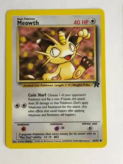 Pokemon TCG Team Rocket Meowth 62/82 Near Mint - Image 1