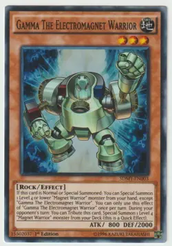 Yu-Gi-Oh Gamma The Electromagnet Warrior SDMY-EN003 1st Edition Super Rare NM - Image 1
