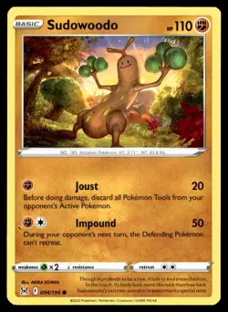 Sudowoodo 94/196 Pokemon Card Lost Origin Common 110 HP Near Mint C59 - Image 1