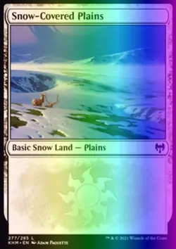 Magic the Gathering MTG Snow-Covered Plains (277) Kaldheim LP FOIL - Image 1