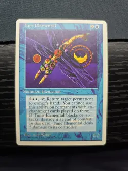 MTG Magic the Gathering Card NM - Time Elemental - Rare Blue Summon 1995 4th Ed - Image 1