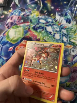 Pokemon Charizard Cosmos Holo 19/113 BW Legendary Treasures (Swirl & Holo Bleed) - Image 3