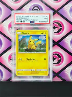 Pokemon SM Pikachu Holo SM183 BSP PSA 9 MINT Unbroken Bonds Single Pack Blister - Image 1