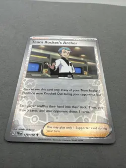 Pokemon TCG * Destined Rivals 170/182 Team Rocket's Archer * REVERSE HOLO * NM - Image 2