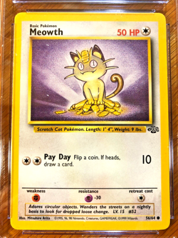 VINTAGE Meowth Common #56 - CGC GEM MINT 10 - 1999 Jungle Unlimited - Pokemon - Image 2