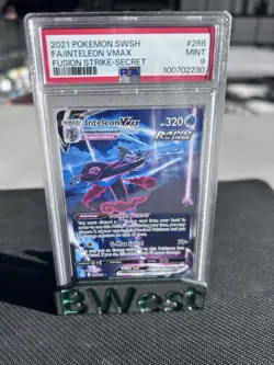 PSA 9 Inteleon Vmax 266 Alt Art Secret Holo Rare Fusion Strike SWSH Pokemon - Image 1