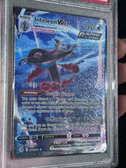 PSA 9 Inteleon Vmax 266 Alt Art Secret Holo Rare Fusion Strike SWSH Pokemon - Image 4