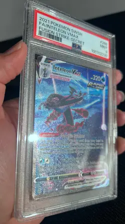 PSA 9 Inteleon Vmax 266 Alt Art Secret Holo Rare Fusion Strike SWSH Pokemon - Image 5