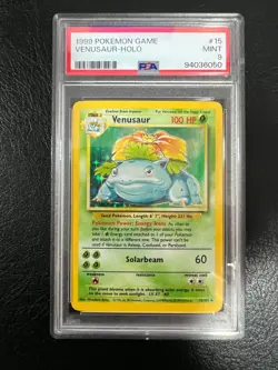 Pokemon TCG - 1999 WOTC Base Set Venusaur Holo PSA 9 MINT - Image 1