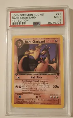 Pokemon Dark Charizard Team Rocket 1st Edition Non Holo Psa 9 - Image 3
