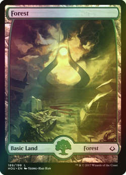 MTG Forest (189) Full Art Foil ** Hour of Devastation ** English (NM) - Image 1