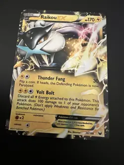 Raikou EX 38/108 BW: Dark Explorers 2012 Pokemon Card Ultra Rare NM - Image 1