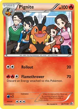 Pignite 26/113 Legendary Treasures Pokemon Card NM - Image 1