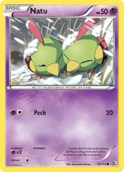Natu 55/113 Legendary Treasures Pokemon Card NM - Image 1