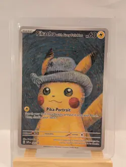 Custom Fan Art Pikachu with Grey Felt Hat High Quality Custom Card Tag Team - Image 3