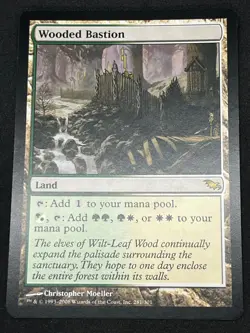 Magic the Gathering MTG Wooded Bastion Land Shadowmoor Rare - Image 1