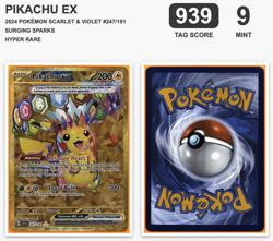 Pikachu ex MINT 9 Hyper Rare #247/191 Surging Sparks Pokemon TAG Graded English - Image 4