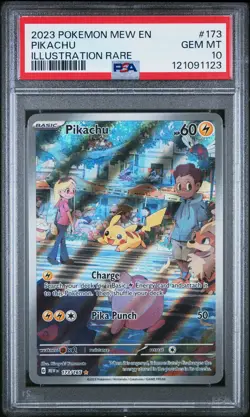 2023 POKEMON MEW EN-151 ILLUSTRATION RARE #173 PIKACHU PSA 10 - Image 1