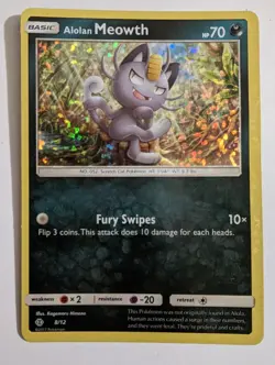Pokemon Card TCG HOLO Alolan Meowth Mcdonalds Promo - Image 1